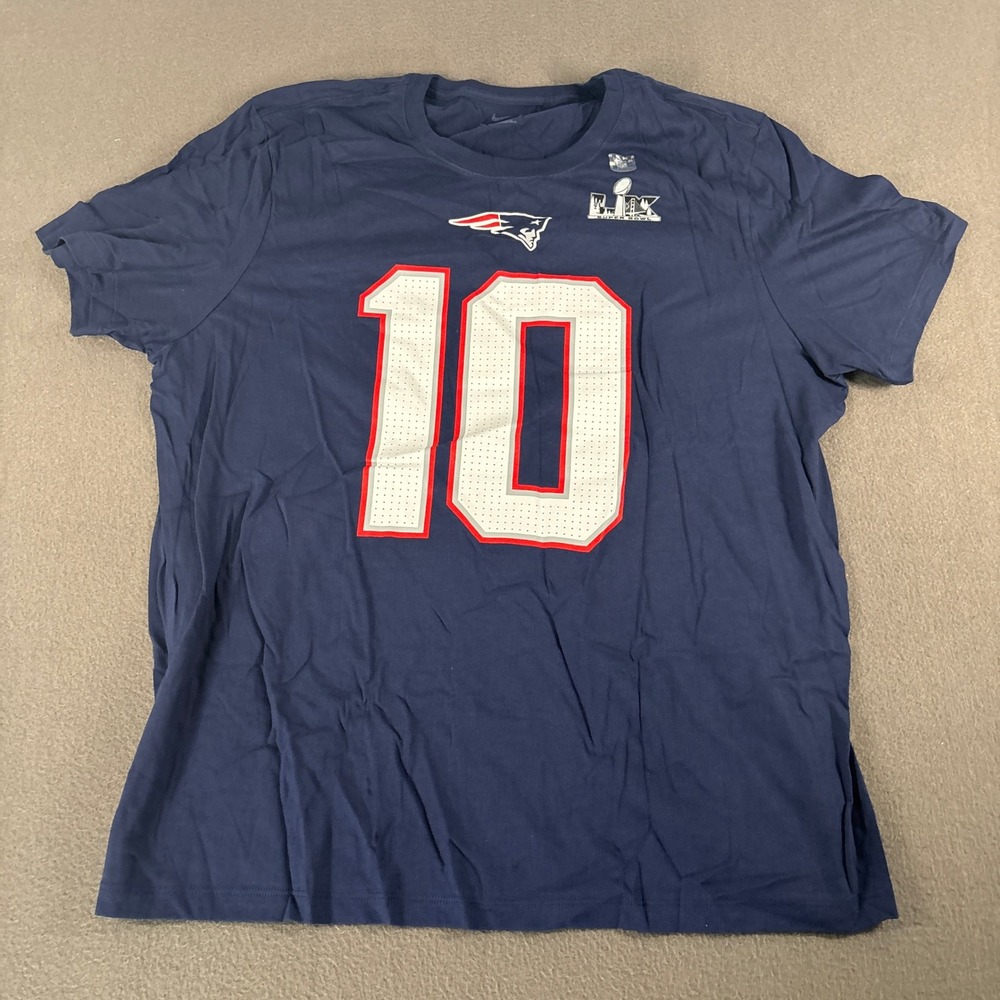 Nike New England Patriots Drake Maye Super Bowl LIX Tee Mens XXL Navy Blue